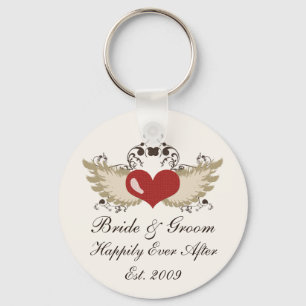 Winged Heart Custom Wedding Key Chain Schlüsselanhänger