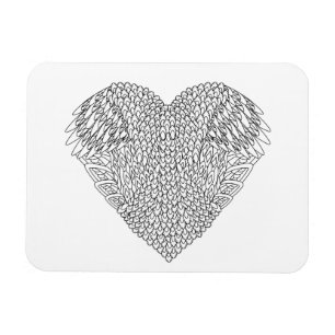 Winged Heart Doodle Magnet