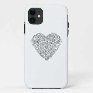 Winged Herz-Gekritzel iPhone 11 Hülle