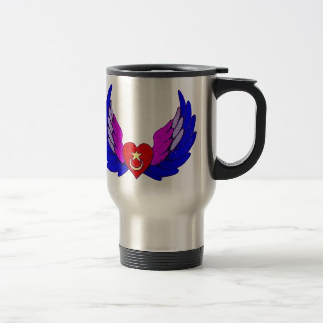 Winged Herz-Reise-Tasse Reisebecher (Rechts)