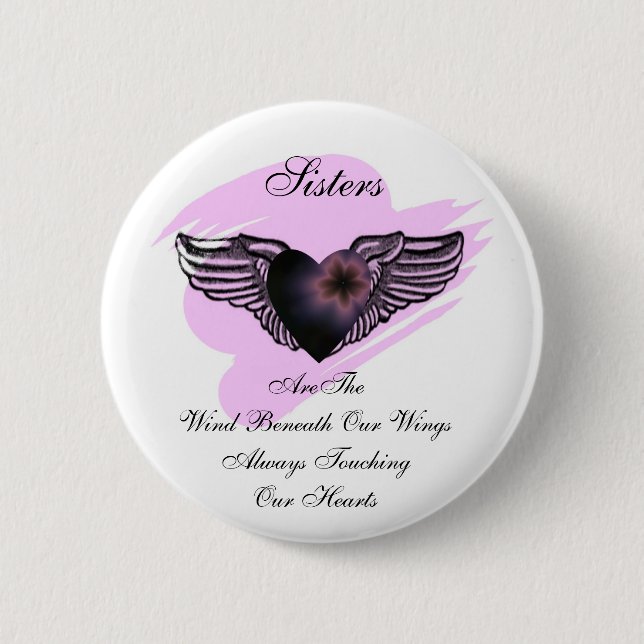 Winged Herz-Schwester-Knopf Button (Vorderseite)