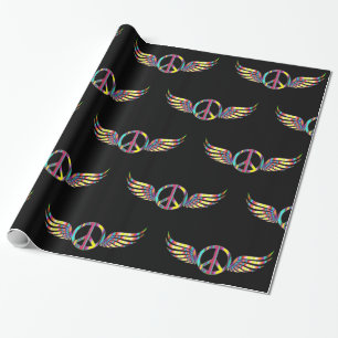 Winged Hippie-Friedenssymbol Thunder_Cove Geschenkpapier