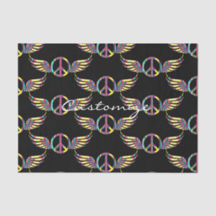 Winged Hippie-Friedenssymbol Thunder_Cove Seidenpapier