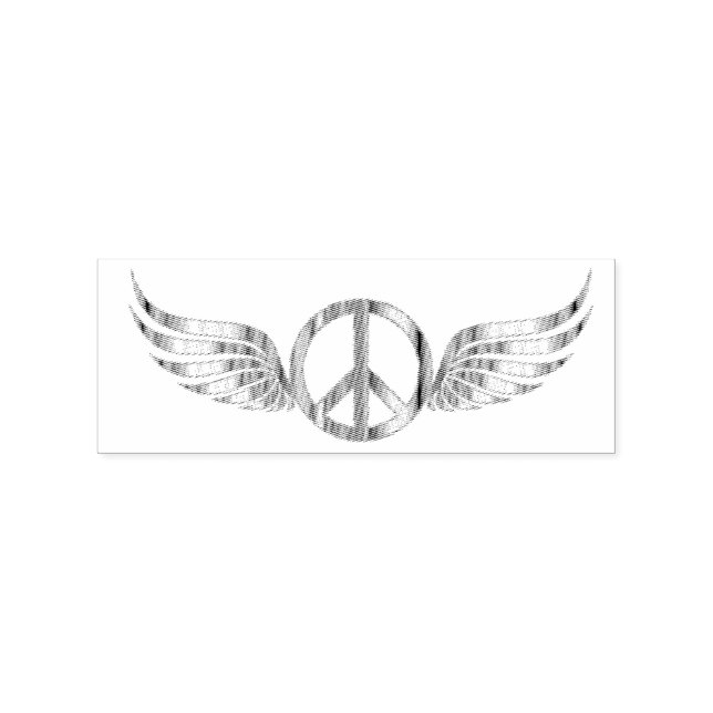 Winged Hippie Peace Symbol Thunder_Cove Gummistempel (Prägung)