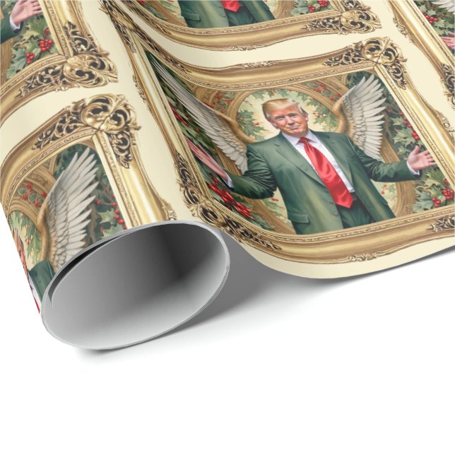 Winged MAGA Trump Vintag-Style Luxury Weihnachten Geschenkpapier (Rolleneckpunkt)