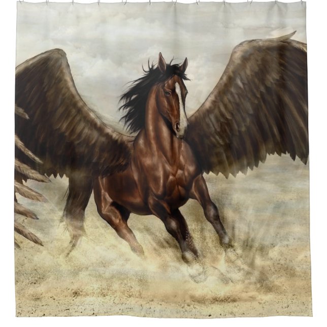 Winged Pegasus Duschvorhang (Vorderseite)