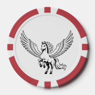 winged pegasus horse poker chip emblem