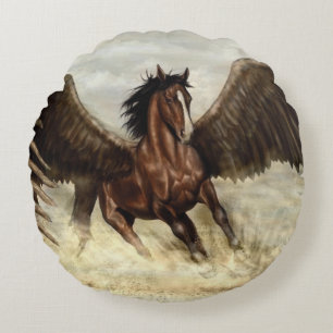 Winged Pegasus Rundes Kissen