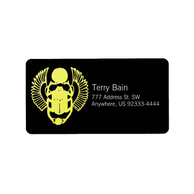 Winged Scarab Adressaufkleber (Vorne)