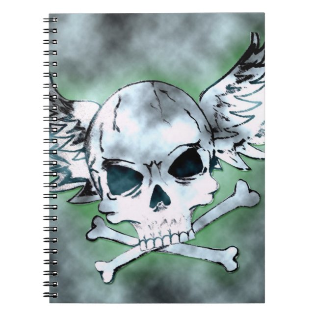 Winged Schädel-Notizbuch Notizblock (Vorderseite)