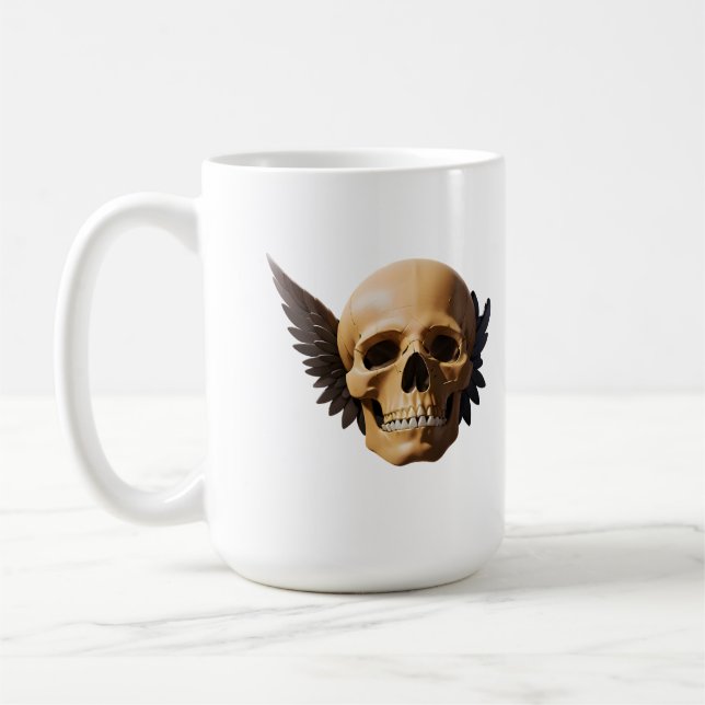 Winged Skull Symbolizing Mortality and Freedom Kaffeetasse (Links)