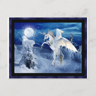 Winged Unicorn Pegasus Moon Horse Snows Tir'Rielle Postkarte