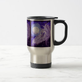 Winged Unicorn vor Mond-Reise-Tasse Reisebecher