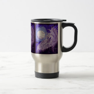 Winged Unicorn vor Mond-Reise-Tasse Reisebecher
