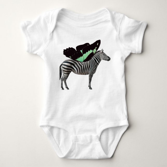 Winged Zebra Baby Bodysuit Baby Strampler (Vorderseite)