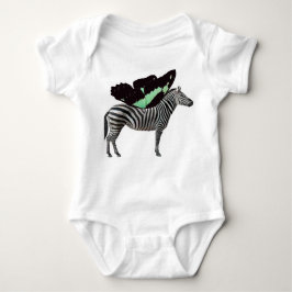 Winged Zebra Baby Bodysuit Strampler