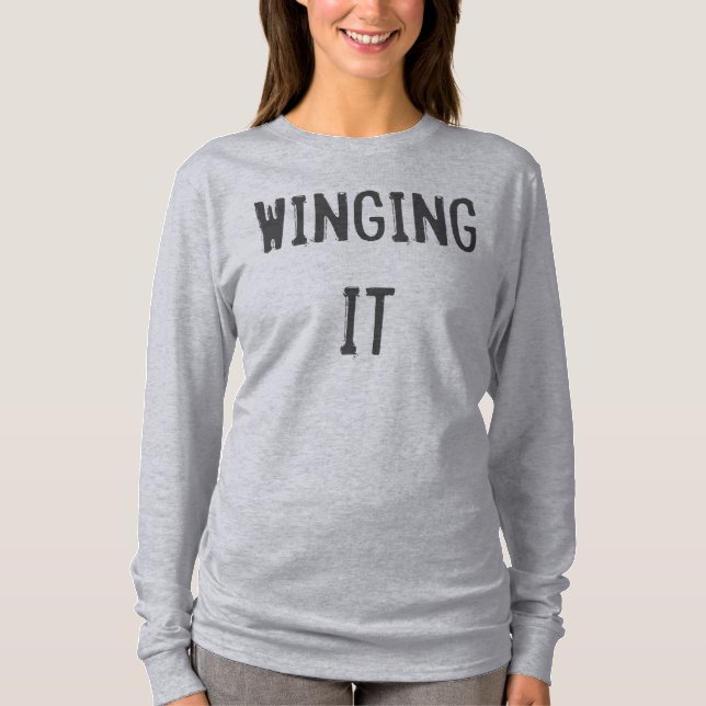 Winging es. Slouchy Sweatshirt-Spitze T-Shirt (Vorderseite)