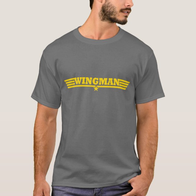 Wingman-goldenes Flügel-Logo T-Shirt (Vorderseite)