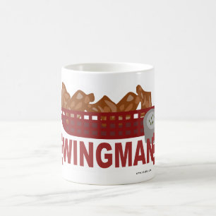 Wingman-Militär schaut Huhn-Slogan Kaffeetasse