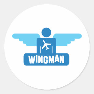 Wingman-Pilot-Design Runder Aufkleber