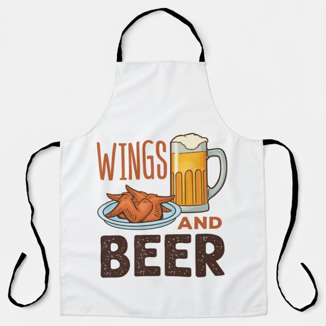 Wings and Beer Chicken Wings Drinking Schürze (Vorderseite)
