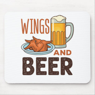 Wings and Bierhühner Wings Drinken Mousepad