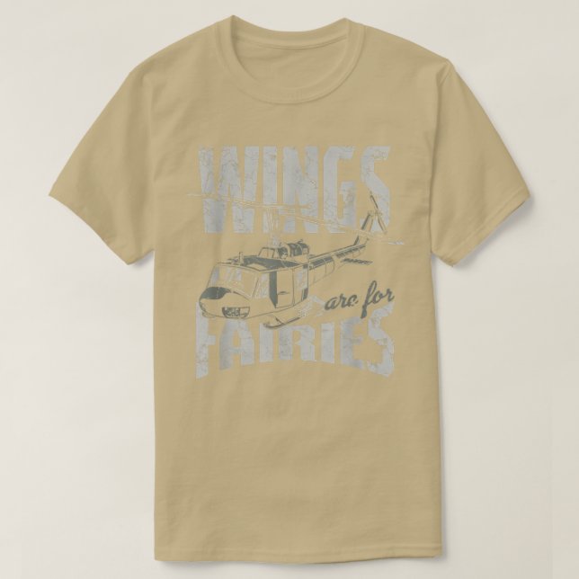 Wings Are For Fairies Helicopter Aircraft Airplane T-Shirt (Design vorne)