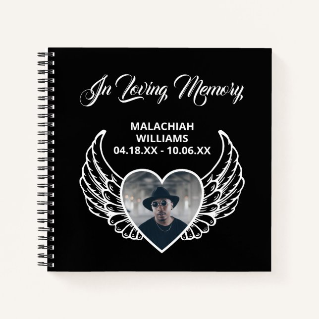 Wings in Love Memory Funeral Condolence Book Notizbuch (Vorderseite)