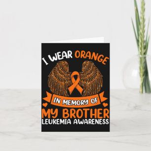 Wings Leukämie-Shirt Trage Orange in Erinnerung an Karte
