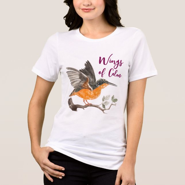 Wings of Calm– Elegant Bird Design Women’s T-Shirt Tri-Blend Shirt (Vorderseite)