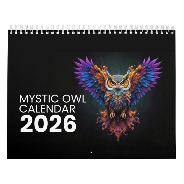 Wings of Color: The 2026 Mystic Owl Calendar Kalender (Titelbild)