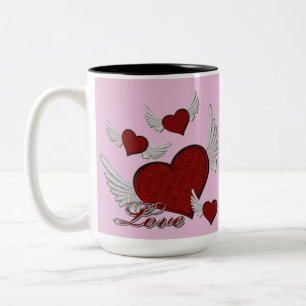Wings of Liebe Red Logo Rosa Kaffee Tasse