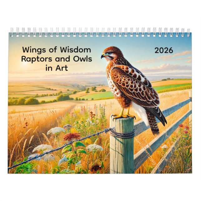 Wings of Wisdom 2026 – Raptors and Owls in Art Kalender (Titelbild)