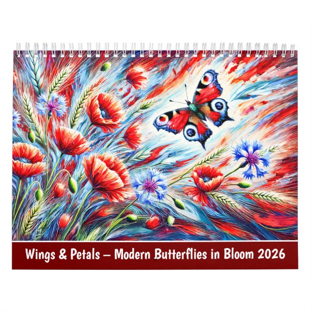 Wings & Petals – Modern Butterflies in Bloom 2026 Kalender (Titelbild)