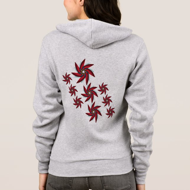 wings red flora hoodie (Rückseite)