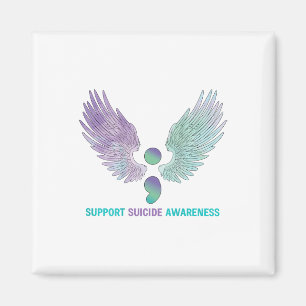 Wings Semicolon unterstützt Suicide Awareness Aqua Magnet