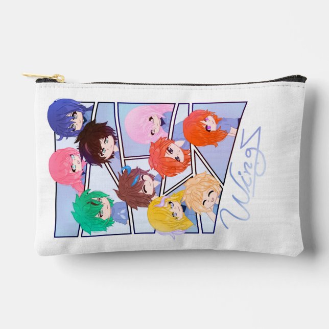 Wingz Mehrfach-Charakter-Print-Cut-Sew-Tasche Zubehörtasche (Vorderseite)