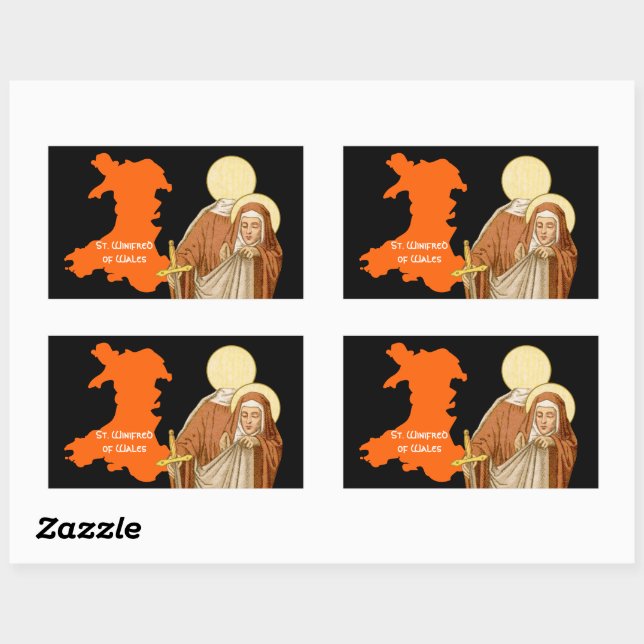 Winifred of Wales (P 002) Rechteckiger Aufkleber (Blatt)