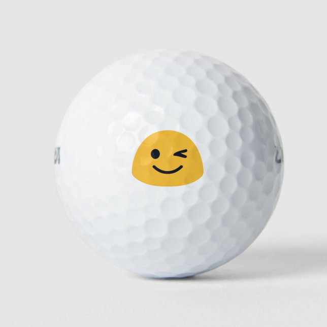 Wink Emoji Golfball (Vorderseite)