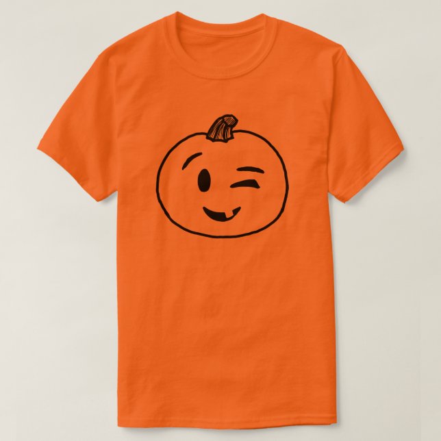 Wink Emoji Pumpkin Shirt Group Halloween Emoji (Design vorne)