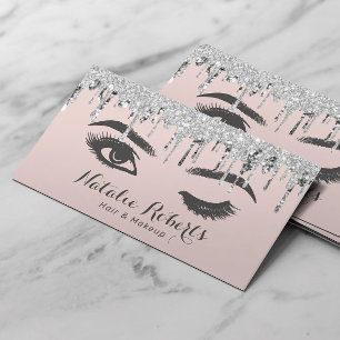 Wink Eye Lashes Makeup Künstler Silber Tropfen Bl Visitenkarte