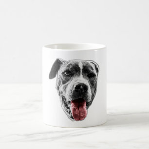 Wink & Red Tongue Pup — Nahes Portrait Kaffeetasse