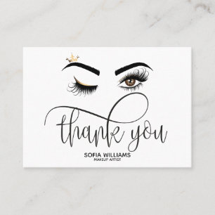 Wink-schönes Brown-Auge mit Goldkronen-Fürsorge Empfehlungskarte