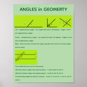Winkel in der Geometrie Poster