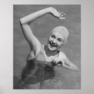 Winkende Frau Poster