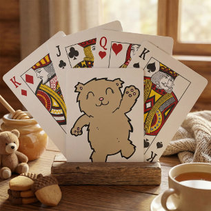 Winkender niedlicher lächelnder Bär Spielkarten