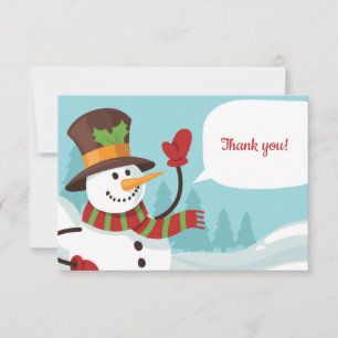 Winkender Schneemann Danke Karte