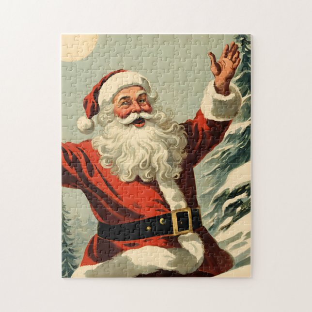 Winkender Weihnachtsmann Puzzle (Vertikal)