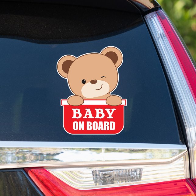 Winking Baby Bear Baby On Board Car Aufkleber (Von Creator hochgeladen)