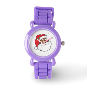 Winking Black Santa Behaltend Weihnachtsgeheimniss Armbanduhr